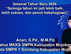 Kepala SMPN 1 Gondang Kabupaten Mojokerto Mengucapkan Selamat Tahun Baru 2026