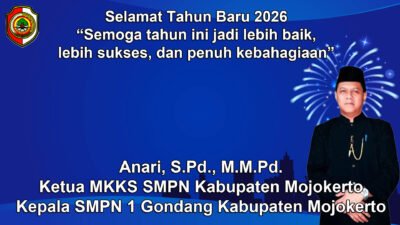 Kepala SMPN 1 Gondang Kabupaten Mojokerto Mengucapkan Selamat Tahun Baru 2026