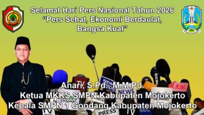 Ketua MKKS SMPN Kabupaten Mojokerto Mengucapkan Selamat Hari Pers Nasional 2026