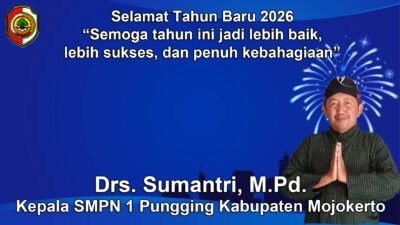 Kepala SMPN 1 Pungging Kabupaten Mojokerto Mengucapkan Selamat Tahun Baru 2026