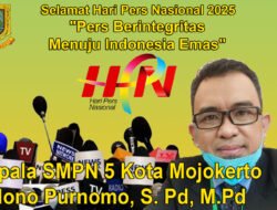 Kepala SMPN 5 Kota Mojokerto Mengucapkan Selamat Hari Pers Nasional 2025