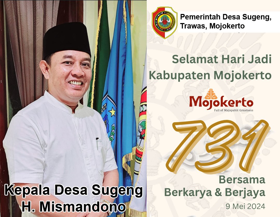 Kepala Desa Sugeng Mengucapkan Selamat Hari Jadi Kabupaten Mojokerto Ke-731