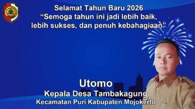 Kepala Desa Tambakagung, Puri, Mojokerto Mengucapkan Selamat Tahun Baru 2026