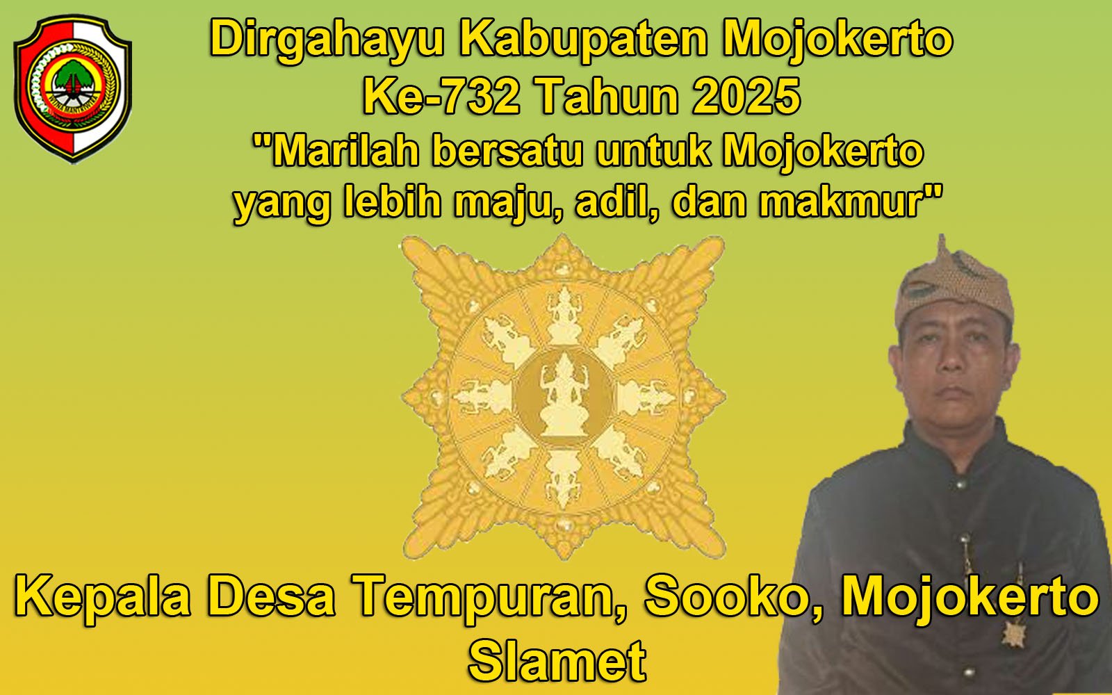 Kepala Desa Tempuran Mengucapkan Dirgahayu Kabupaten Mojokerto Ke-732 Tahun