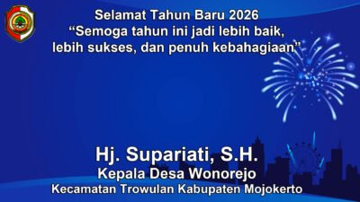 Kepala Desa Wonorejo, Trowulan, Mojokerto Mengucapkan Selamat Tahun Baru 2026