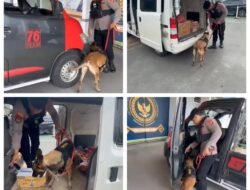 Perketat Pengamanan, Lapas Kelas I Bandar Lampung Gandeng K9 Polda Lampung Sterilisasi Barang Keluar-Masuk