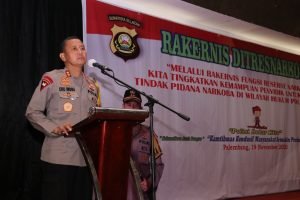 Kapolda Sumsel membuka acara Rakernis Fungsi Reserse Narkoba TA 2020