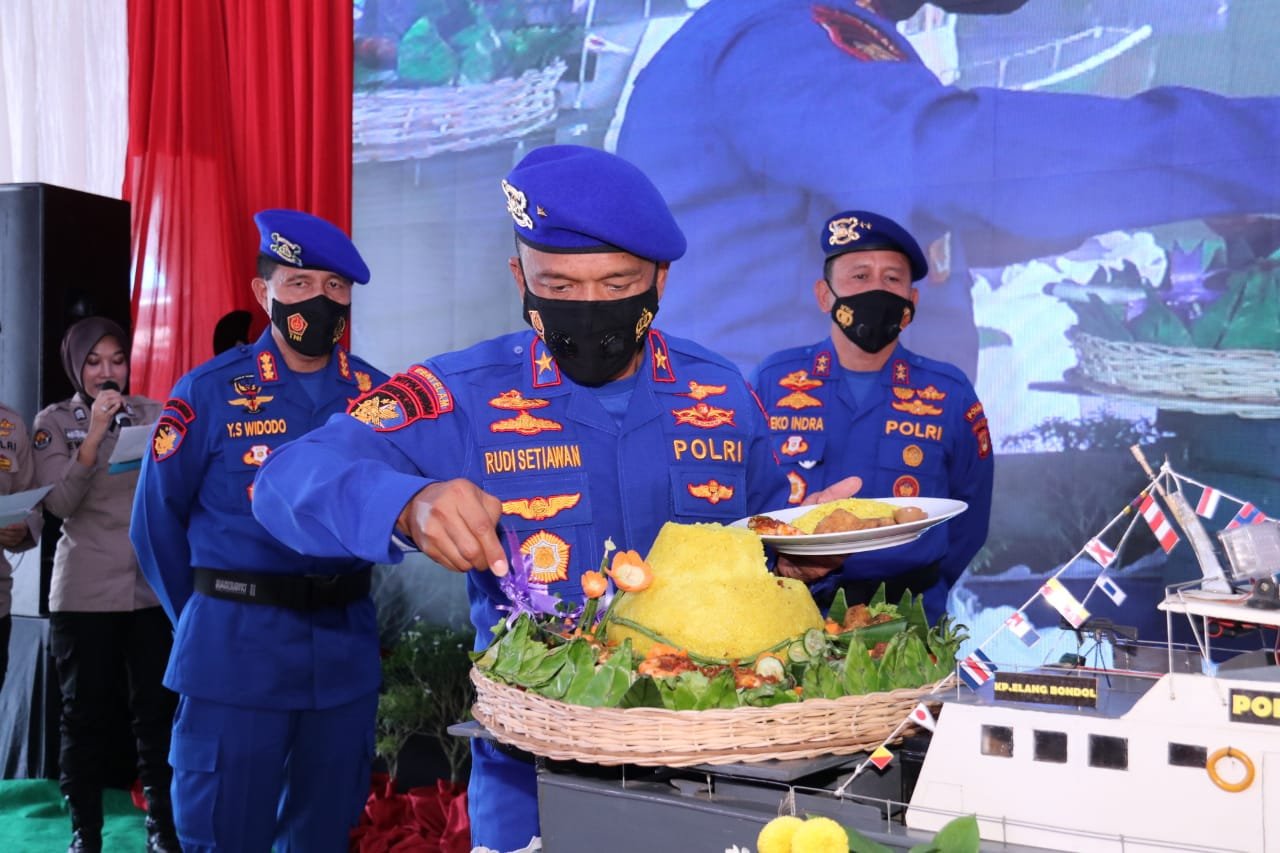 Kapolda Sumsel Upacara Virtual dan Syukuran HUT Polairud Ke-70