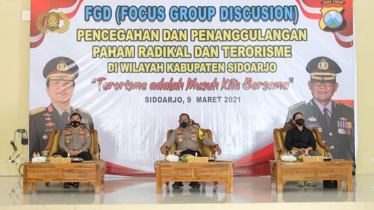 Cegah Paham Radikal, Polresta Sidoarjo FGD Dihadiri Tim Div Humas Polri