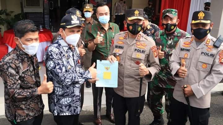 Kunker Kapolda, Wako Serahkan Sertifikat Hibah Lahan
