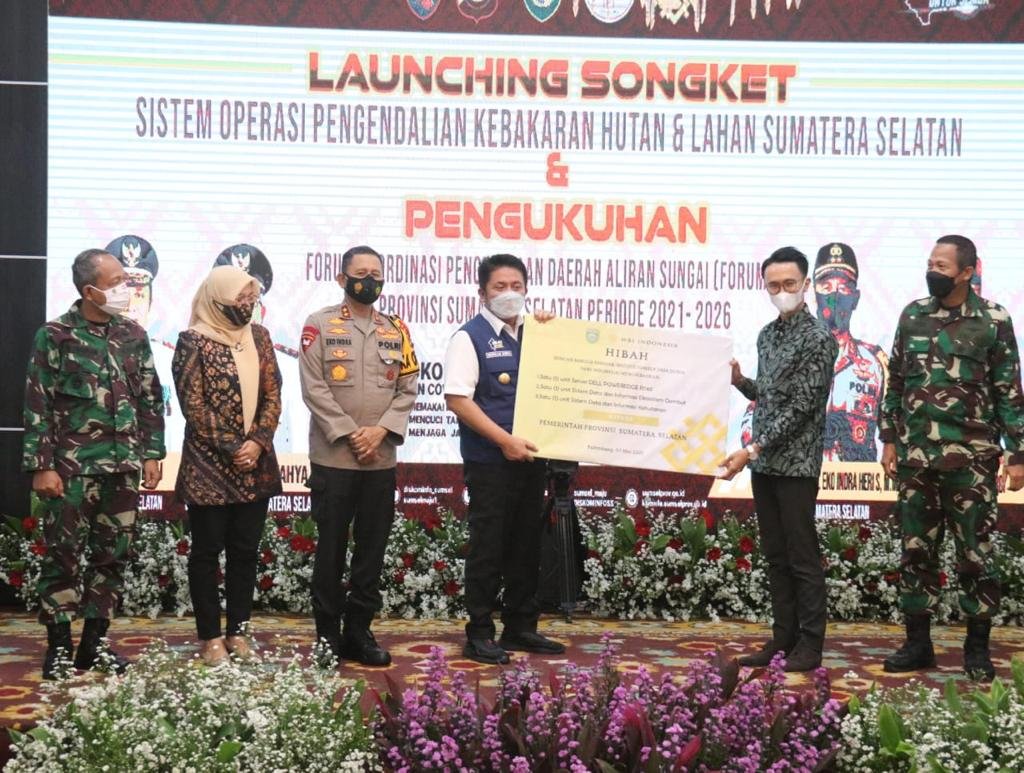 Kapolda Sumsel Hadiri Launching Aplikasi Songket, Pendeteksi Karhutla