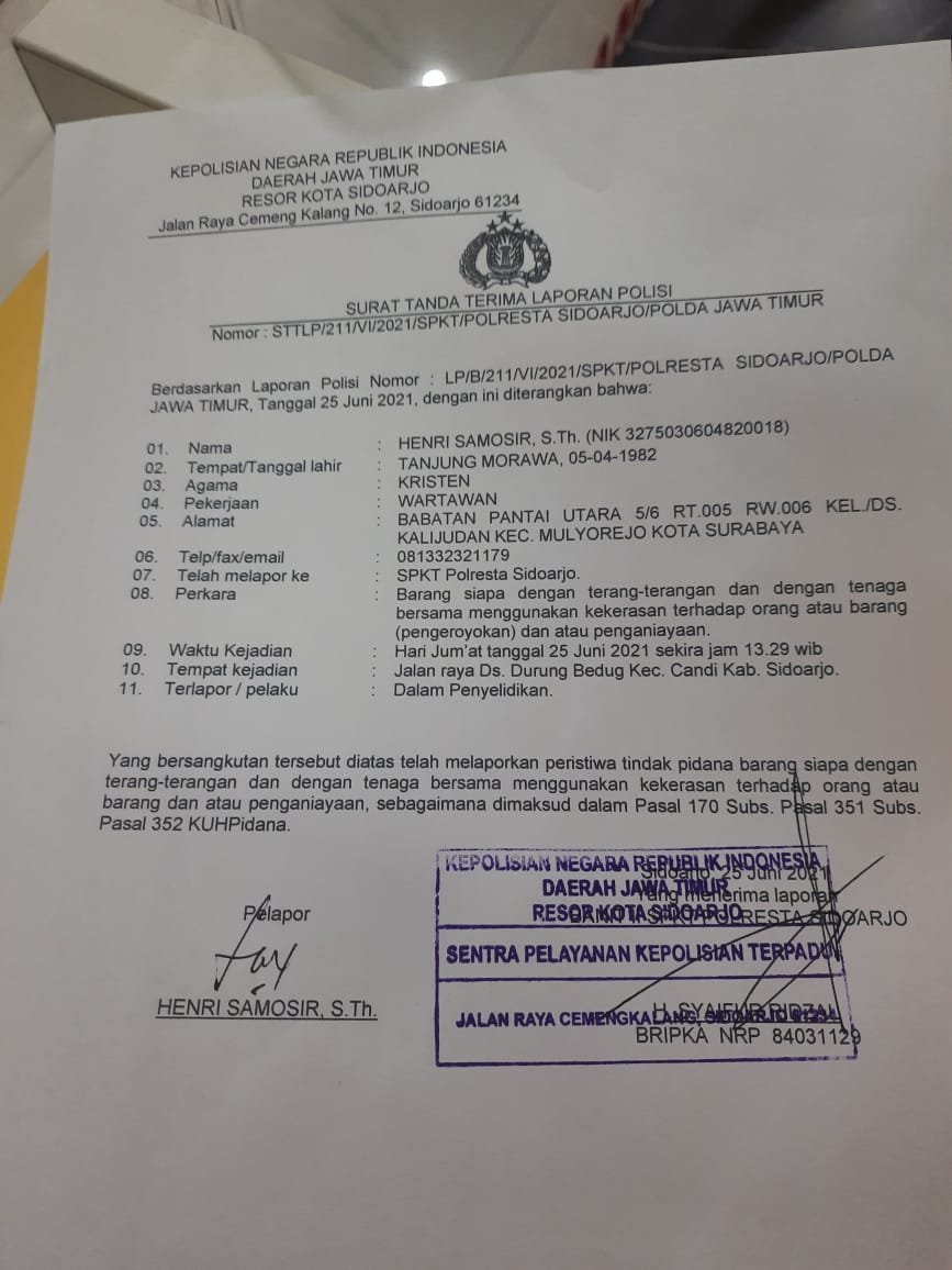 Bukti laporan polisi