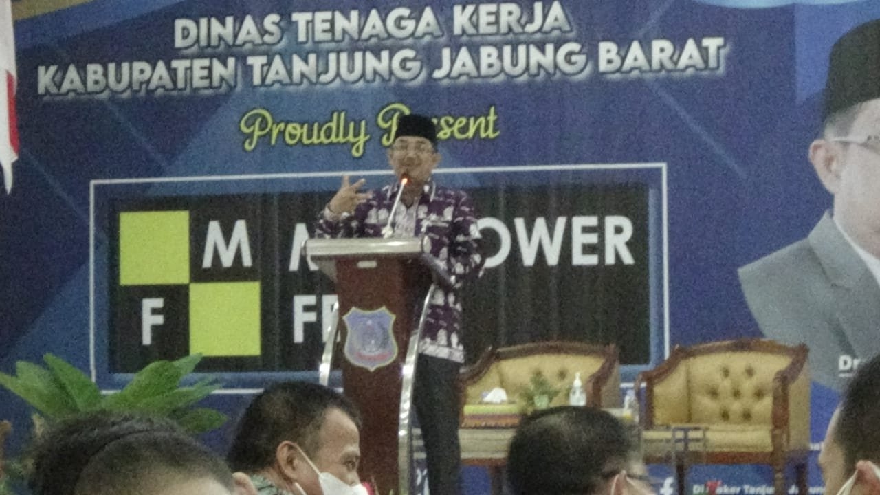 Bupati Tanjab Barat Buka Secara Resmi Kegiatan Manpower Fast 1 Tahun 2021. Foto: Muhammad Hamdi/majalahglobal.com