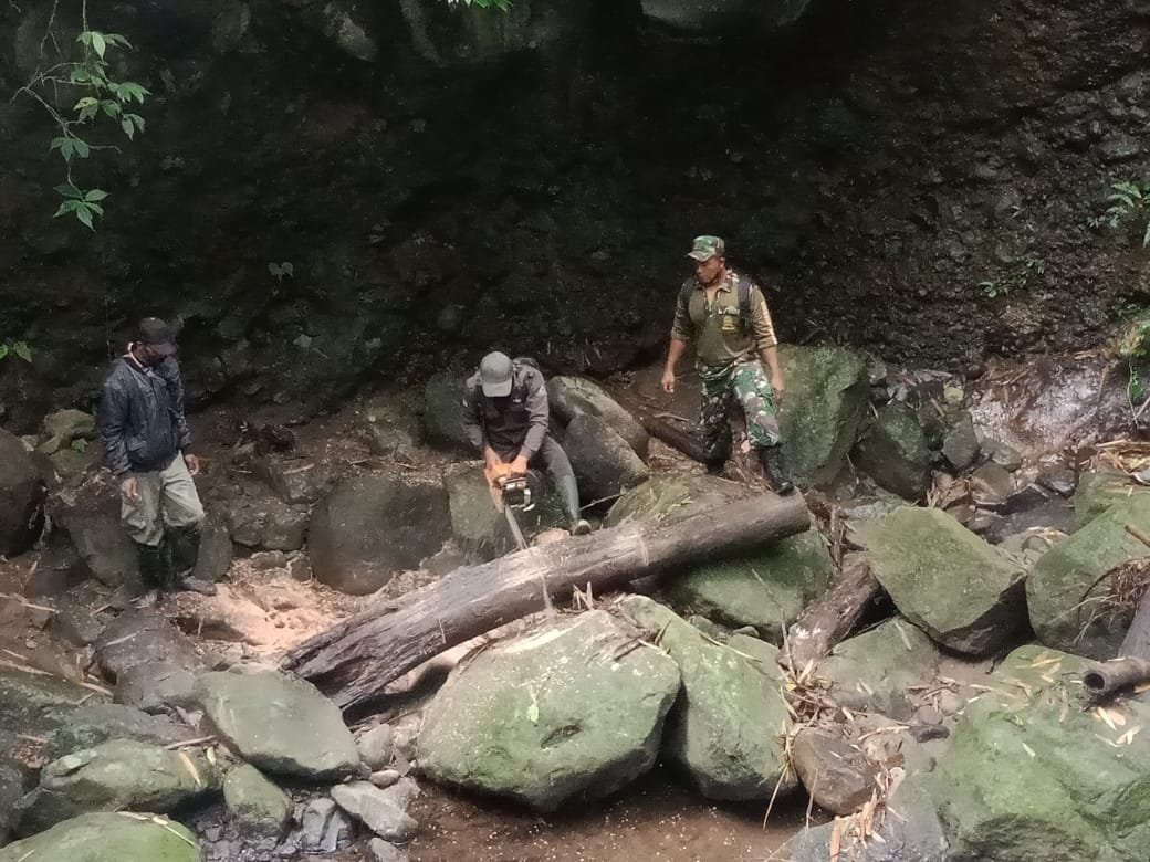 Antisipasi Bencana Koramil Pacet - Perhutani Lakukan Mitigasi