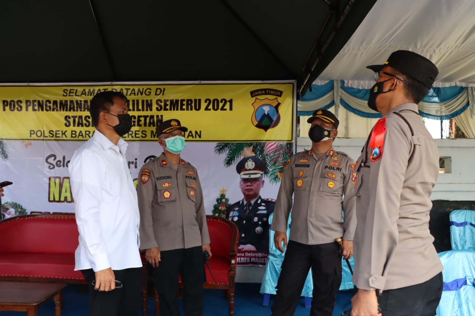 Kapolres Magetan lakukan Pengecekan Stasiun KA dan Terminal serta Kesiapan Pos PAM