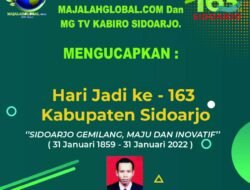 Segenap Pimpinan Redaksi majalahglobal.com dan MG TV Kabiro Sidoarjo Mengucapkan Hari Jadi Ke-163 Kabupaten Sidoarjo