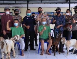 Sambut Kedatangan Mantan ODGJ, Kapolres Madiun Berikan Bantuan Kambing