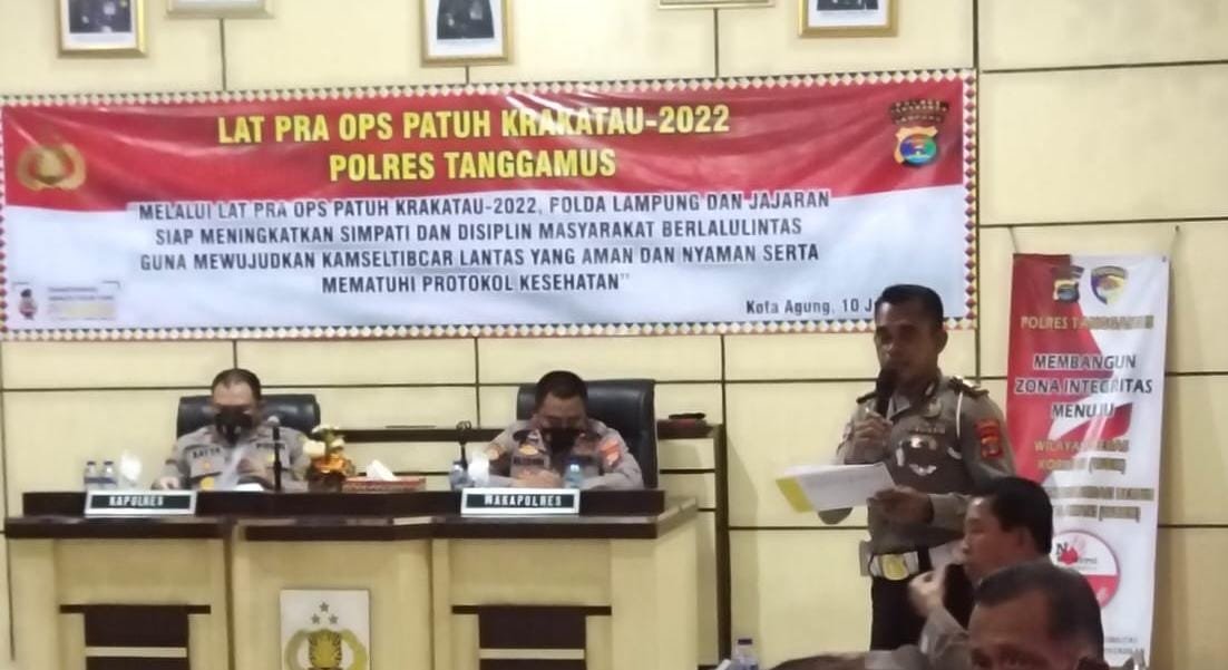 Polres Tanggamus Gelar Latpraops Jelang Operasi Patuh Krakatau 2022