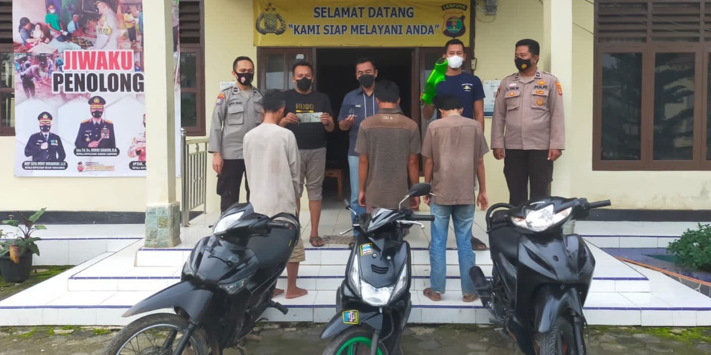 Polsek Pugung Tangkap 1 Tersangka Curanmor, 2 Penadah dan Sita 3 Motor Juga Buru 3 Pelaku Lain