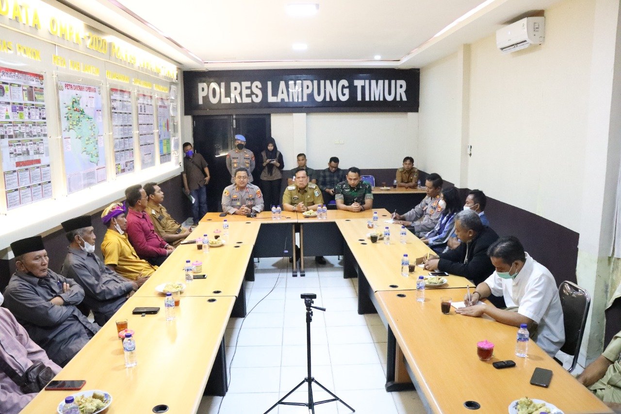 Sepakat Jaga Situasi Kamtibmas, Kapolres Gelar Pertemuan Dengan FKUB dan Toga Lampung Timur