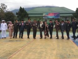 Upacara Memperingati HUT TNI Ke 77 di Lapangan Makodim 0424/Tanggamus