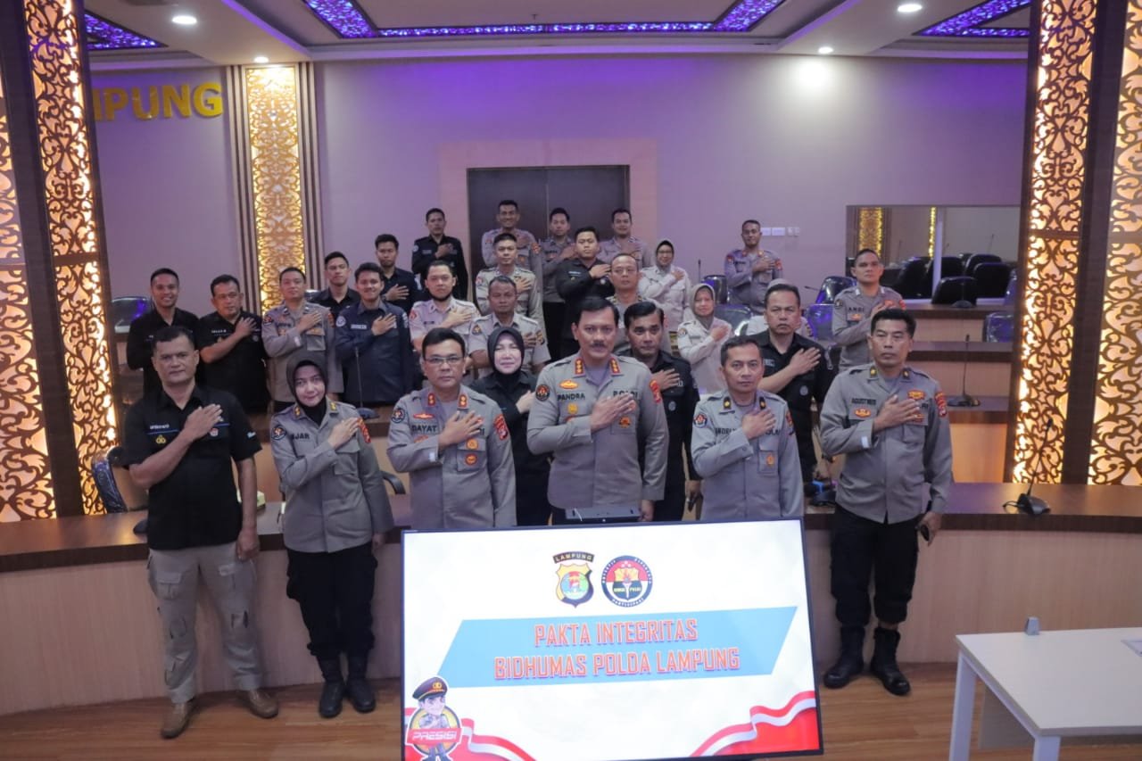 Bidang Humas Polda Lampung Gelar Acara Penanda Tanganan Pakta Integritas DIPA T.A 2023