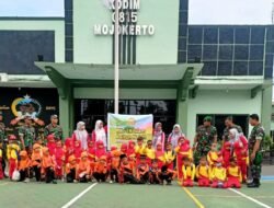 TK Peritiwi Kabupaten Mojokerto Kunjungan Pendidikan di Markas Kodim 0815