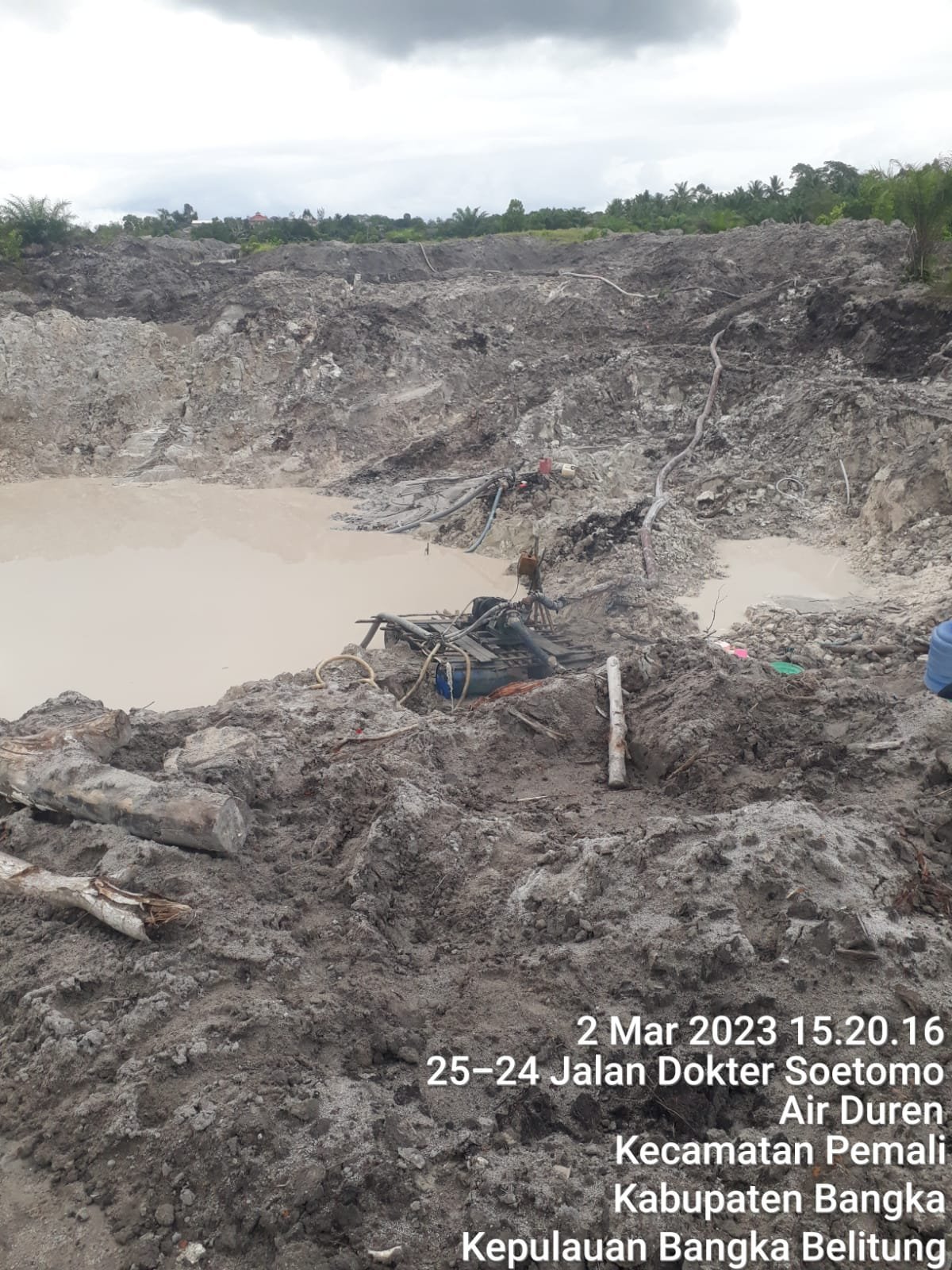 Lahan Pribadi Dijadikan Tempat Penambang Timah Ilegal Gang Sumatera Air Duren Pamali