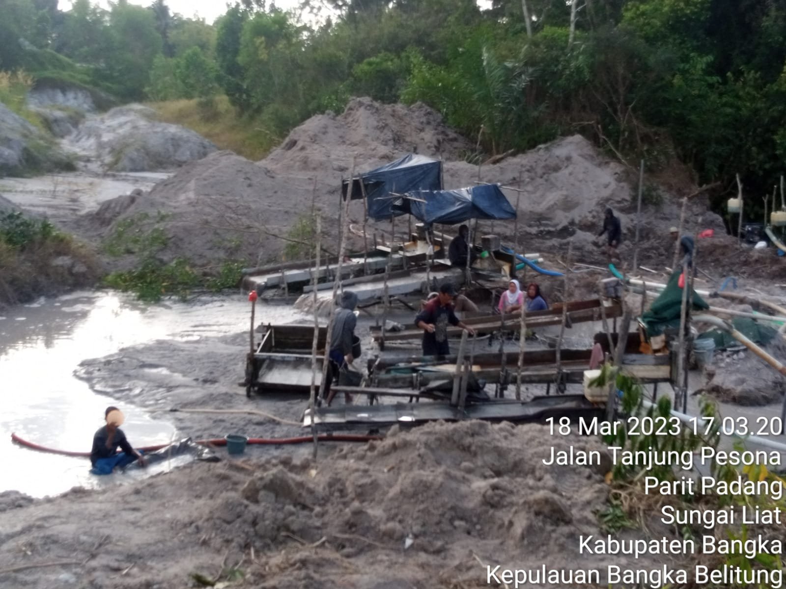 Tambang Timah Ilegal Milik Dani di Jalan Tanjung Pesona Bangka Terus Beroperasi
