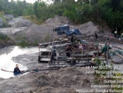 Tambang Timah Illegal Kembali Beraktivitas Di Jalan Tanjung pesona.