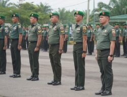 Danrem 022/PT Lantik Personel Yang Naik Pangkat