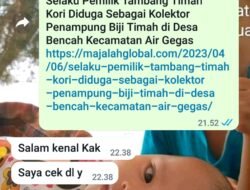 Aktivitas Tambang Timah di Perkebunan Sawit Diduga Milik Kori Tidak Ada Kerja Sama Dengan PT Timah