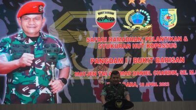 Pangdam l/BB Didampingi Danrem 022/PT Laksanakan Safari Ramdhan 1444 H Serta Syukuran HUT Ke-71 Kopassus