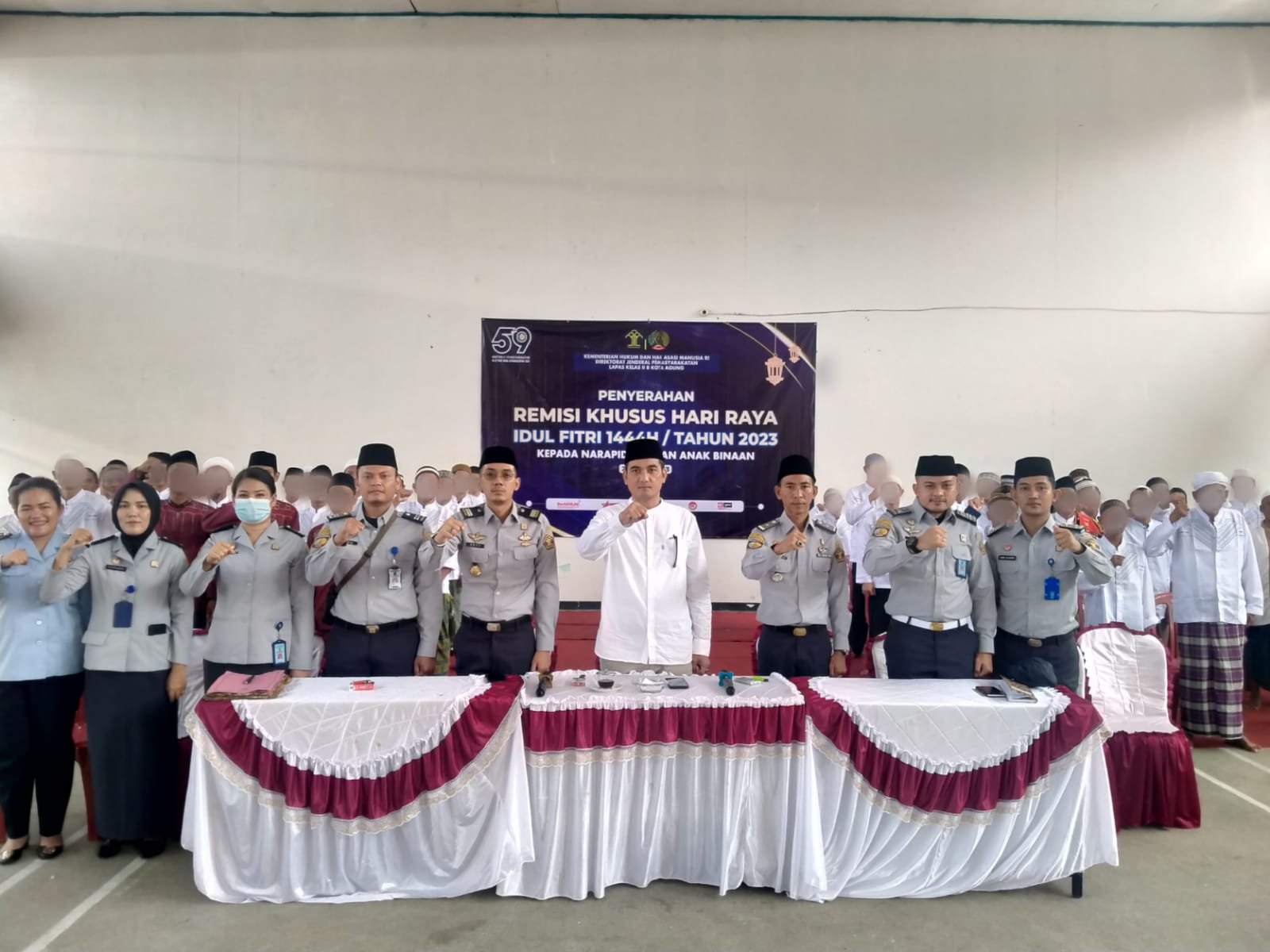 Gelar Salat Idul Fitri 1444 H, Lapas Kotaagung Berikan Remisi 232 Khusus Hari Raya kepada Warga Binaannya