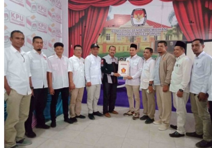 KIP Aceh timur Terima Salinan Berkas Dari BaCaleg Partai Gerindra