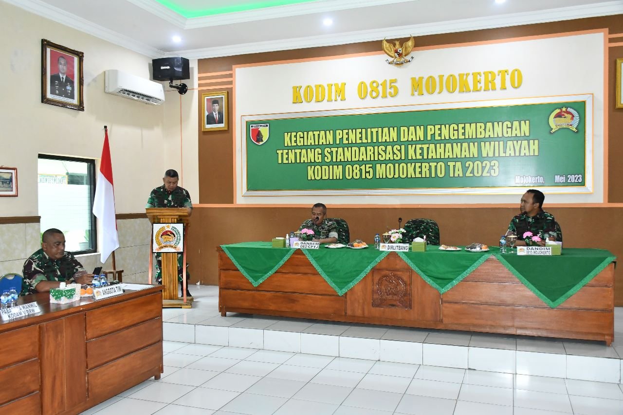 Kodim 0815/Mojokerto Terima Kunjungan Tim Litbang Pusterad