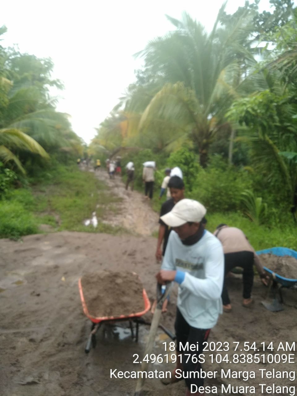Pemdes Muara Telang Manfaatkan Dana Desa 2023, Bangun Jalan Rabat Beton