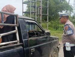 Satlantas Polres Aceh Timur Imbau Mobil Barang Tak Angkut Penumpang