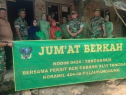 Dandim 0424/Tanggamus Di Dampingi Ketua Persit KCK XLVI Kunjungi Makoramil 08/Pulau Panggung