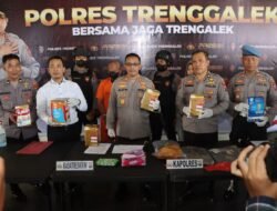 Polres Trenggalek Tetapkan Tiga Orang Tersangka Komplotan Pencuri Spesialis Toko Swalayan