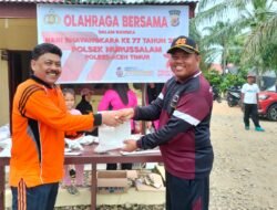 Terlaksana Kegiatan Olahraga Bersama TNI- POLRI Dalam Rangka Hari Bhayangkara Ke- 77 Tahun 2023 di Mako Polsek Nurussalam
