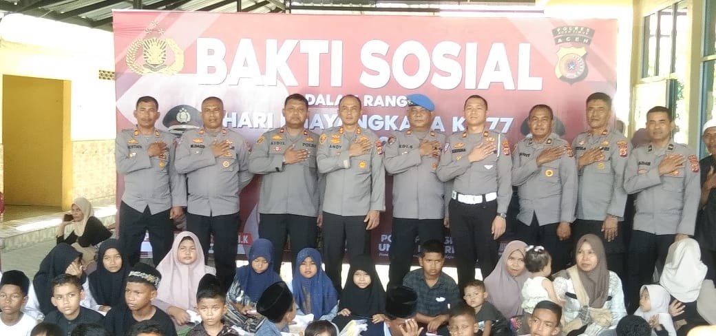 Polres Aceh timur Gelar Berbagai Kegiatan Sosial Sambut Hari Bhayangkara Ke-77