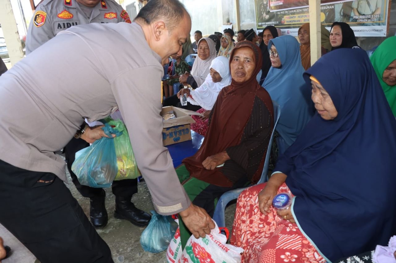 Polres Aceh Timur Santuni Anak Yatim Jelang Hari Bhayangkara ke- 77