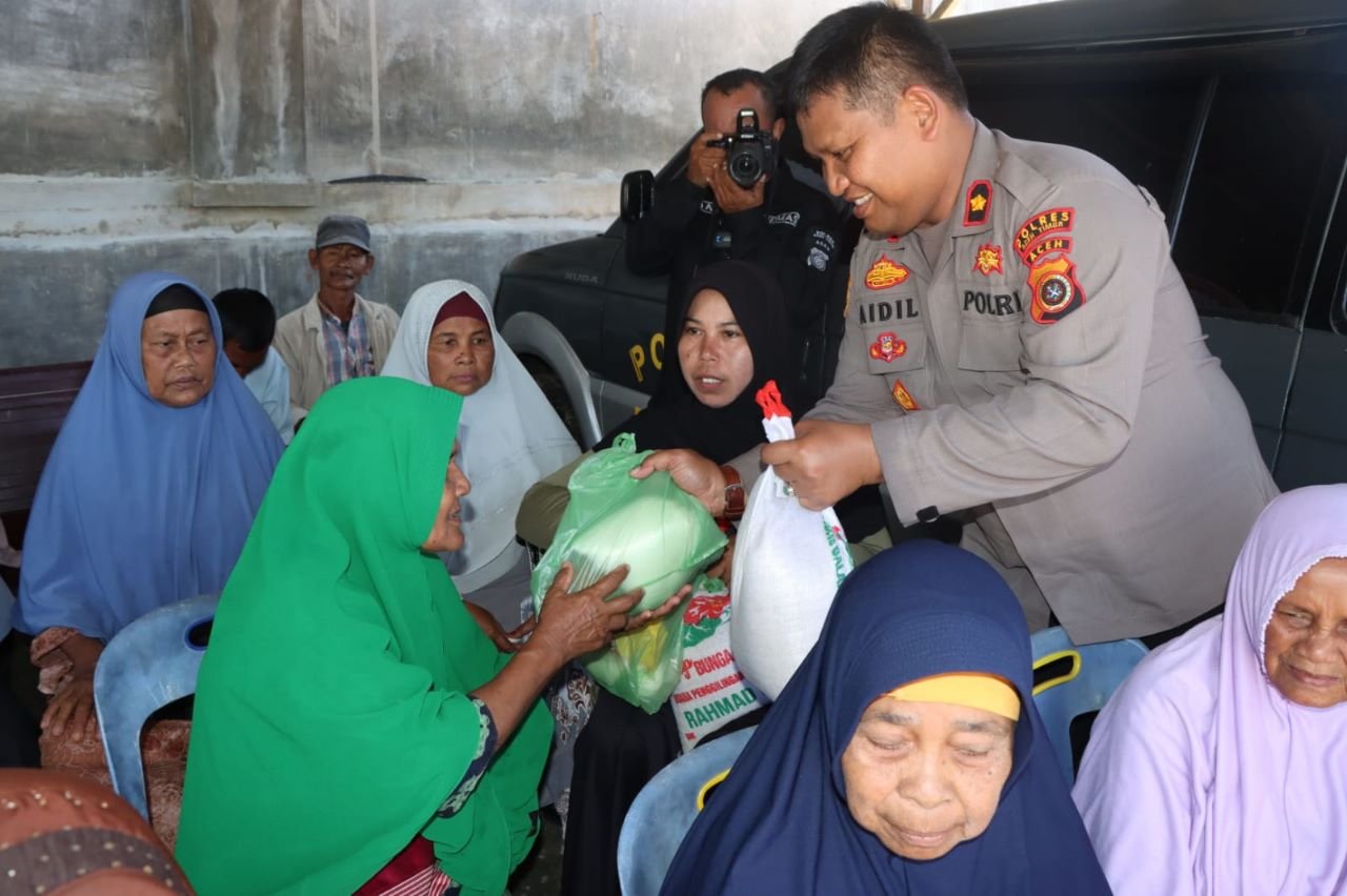 Polres Aceh Timur Santuni Anak Yatim Jelang Hari Bhayangkara ke- 77