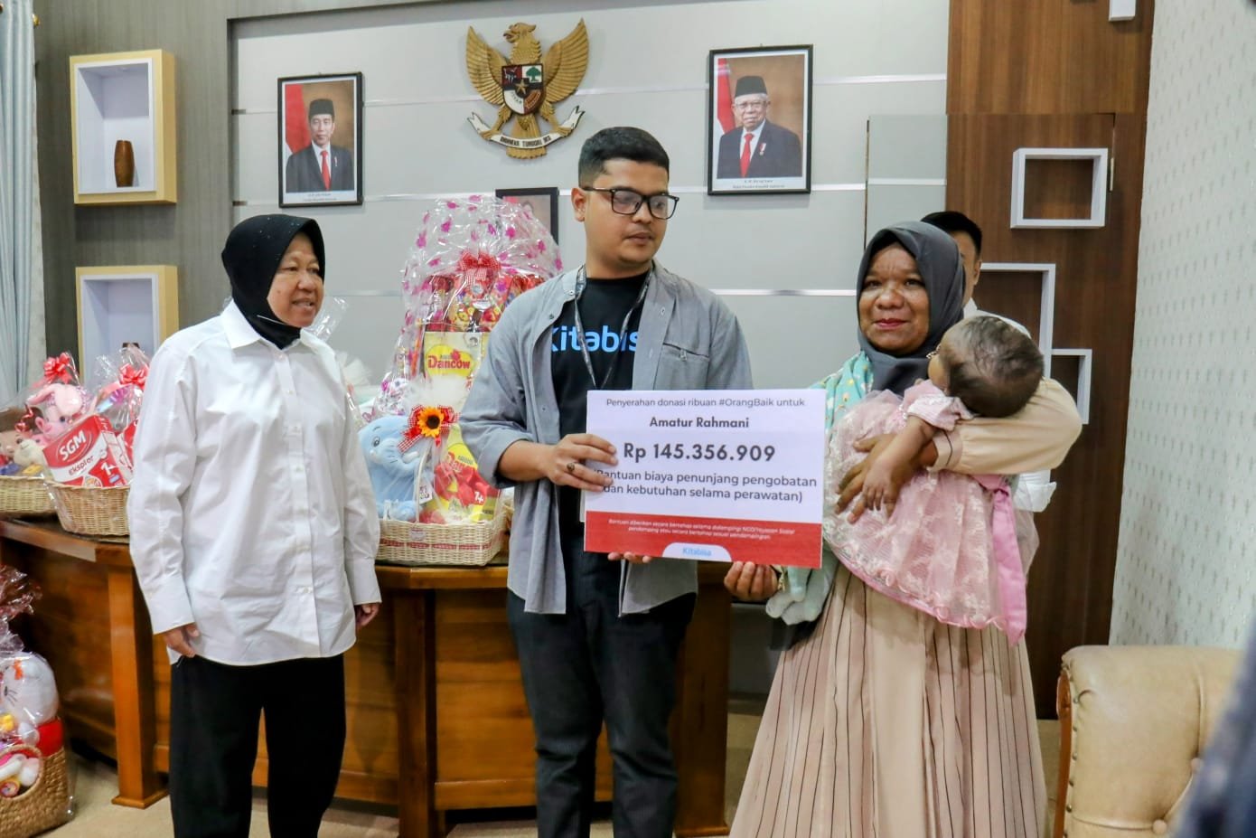 Kemensos RI Berikan Bantuan Dan Berkerjasama Dengan kitabisa com.