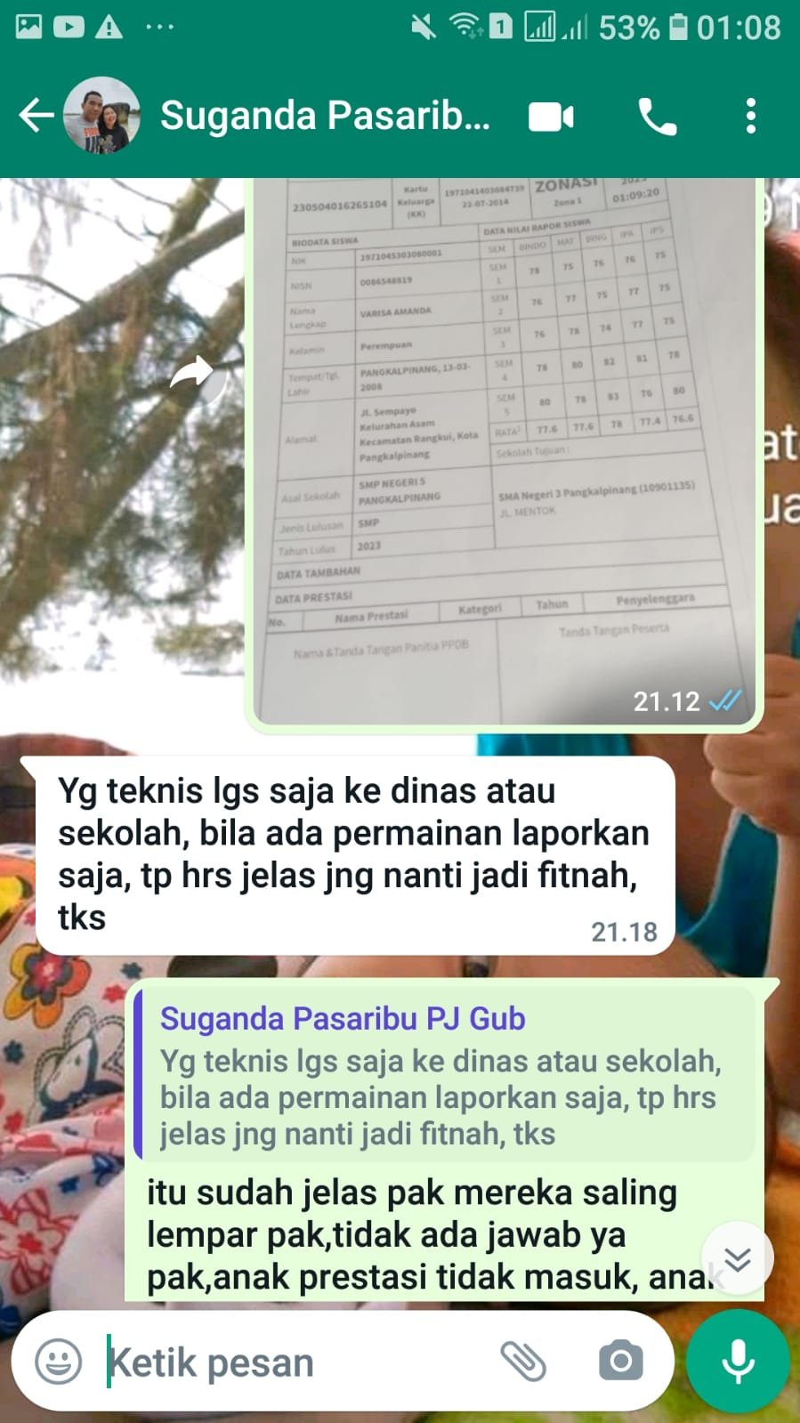 Sekolah SMA negeri 3 Kota Pangkal Pinang Diduga Tidak Transparan Dalam Penerimaan Siswa Baru Tahun Ajaran 2023