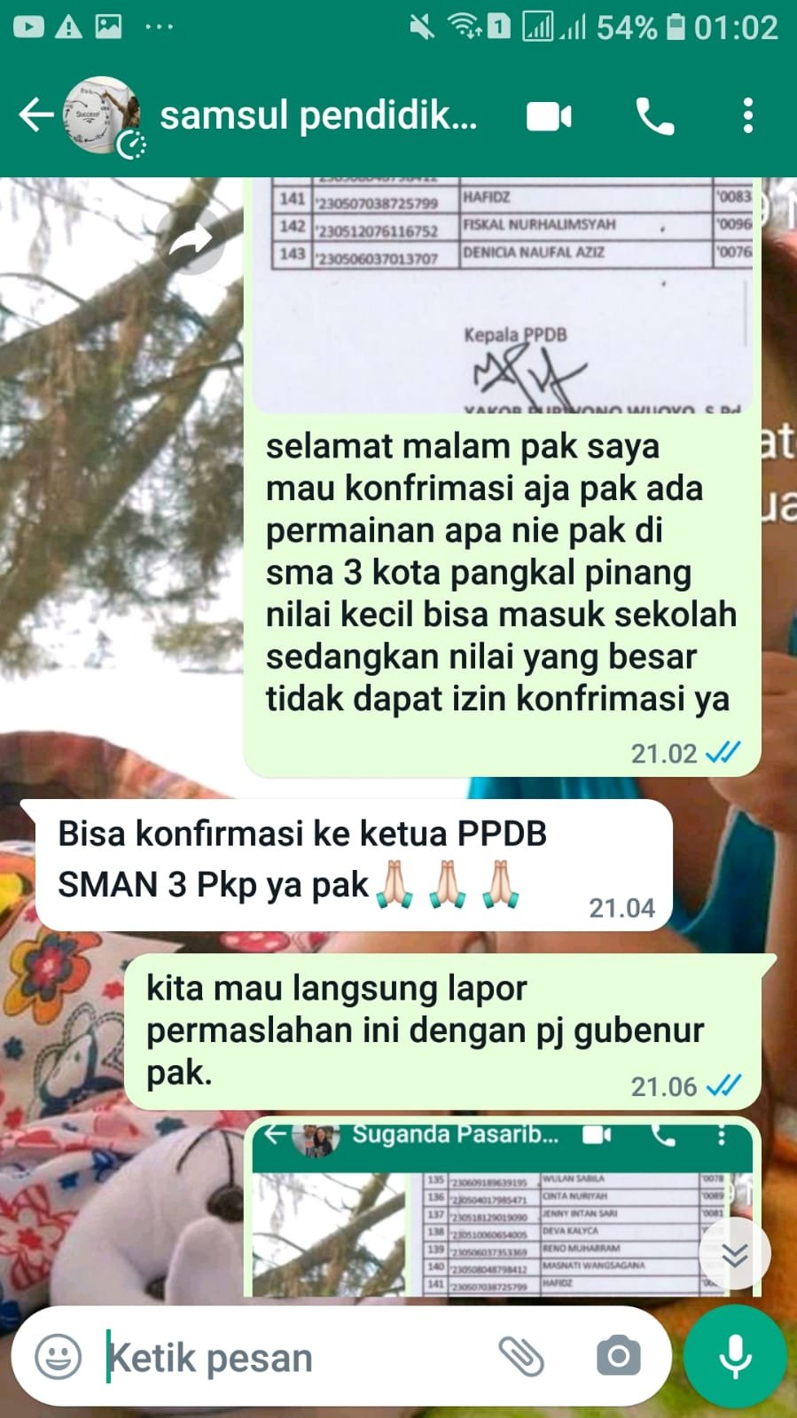 Sekolah SMA negeri 3 Kota Pangkal Pinang Diduga Tidak Transparan Dalam Penerimaan Siswa Baru Tahun Ajaran 2023