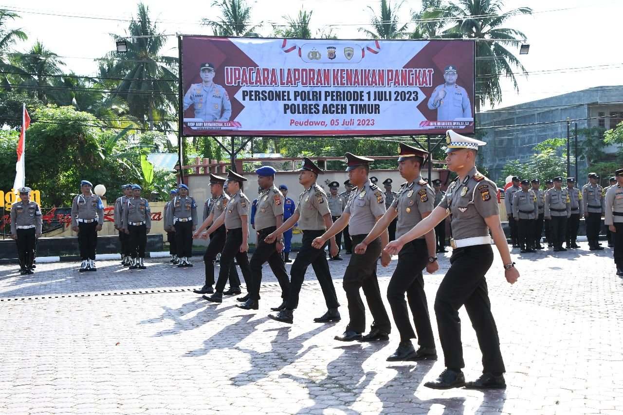 20 Anggota Polres Aceh Timur Naik Pangkat