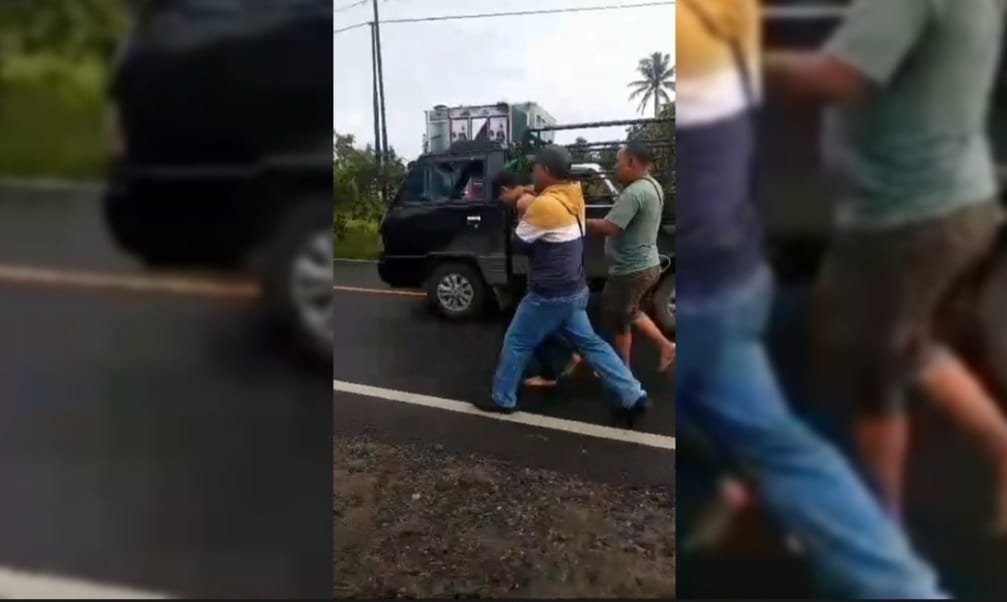Polsek Kota Agung Dan Intel Kodim Bersama Warga Tangkap Tersangka Jambret