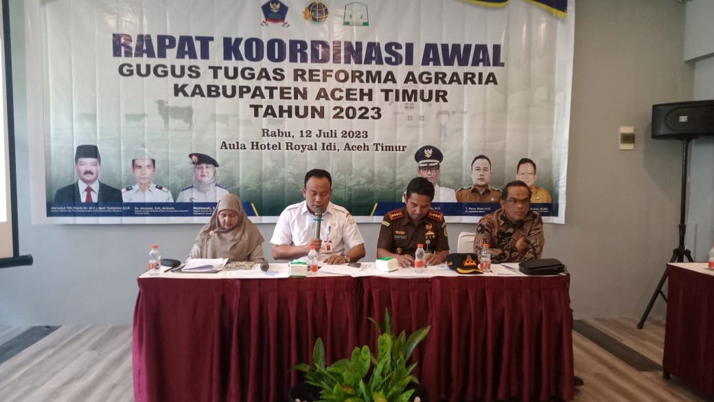 Sekda Aceh Timur Buka Rakor Gugus Tugas Reforma Agraria